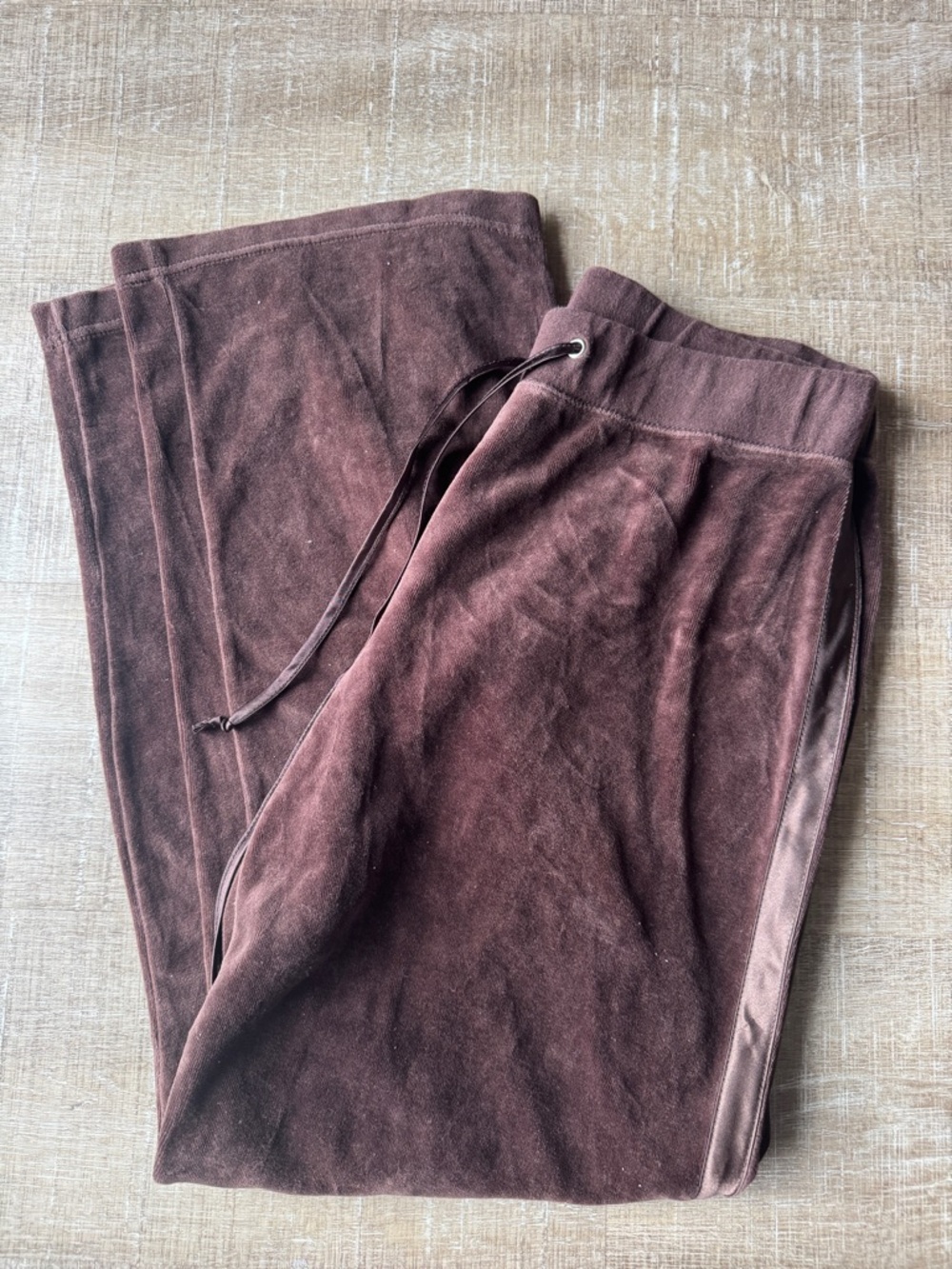 New York Laundry Brown Velour Drawstring Pants | Soft Lounge Joggers Y2K